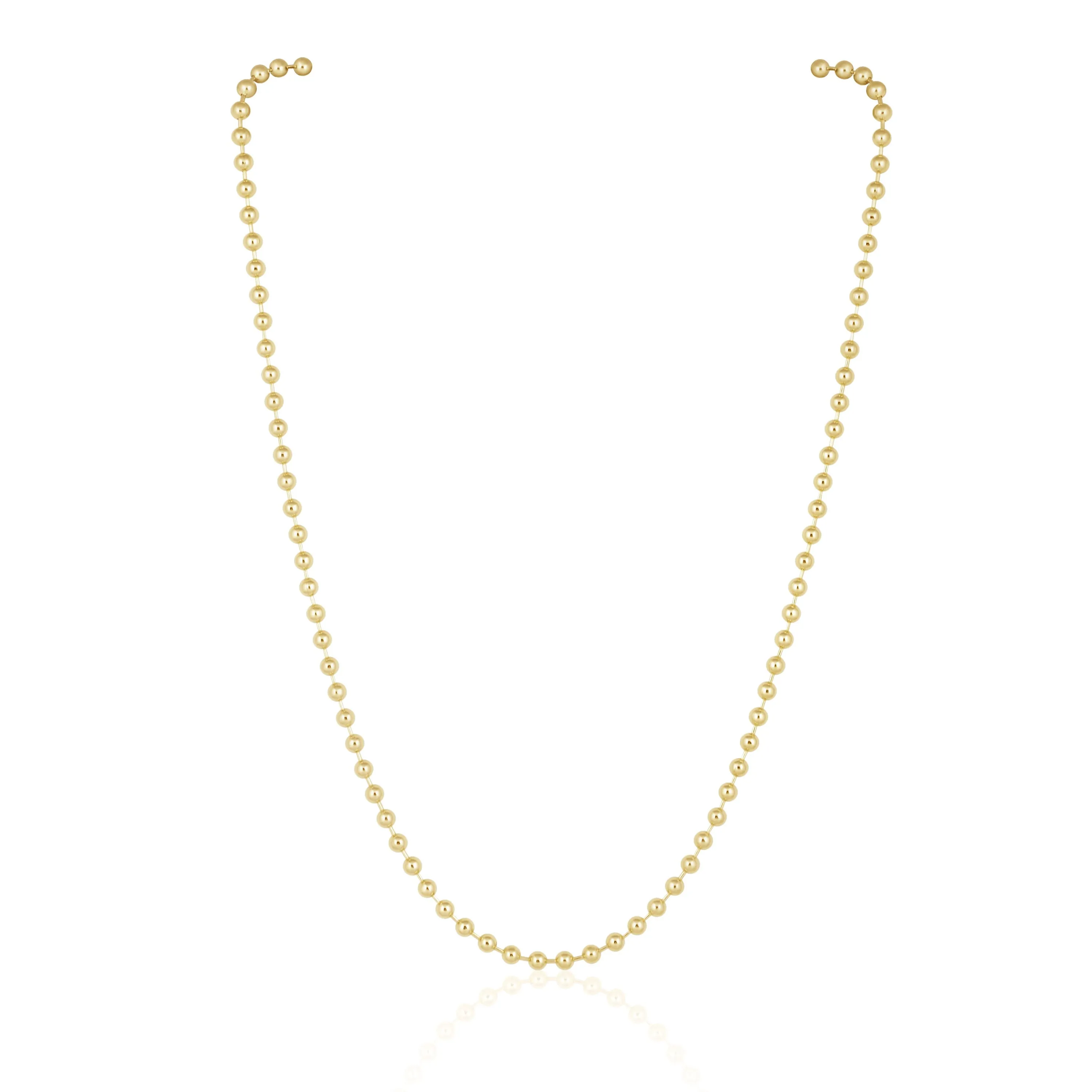 Lightweight 18k Brazilian Gold Filled Callie Beaded Chains - 16-26 Inches, Hypoallergenic & Durable