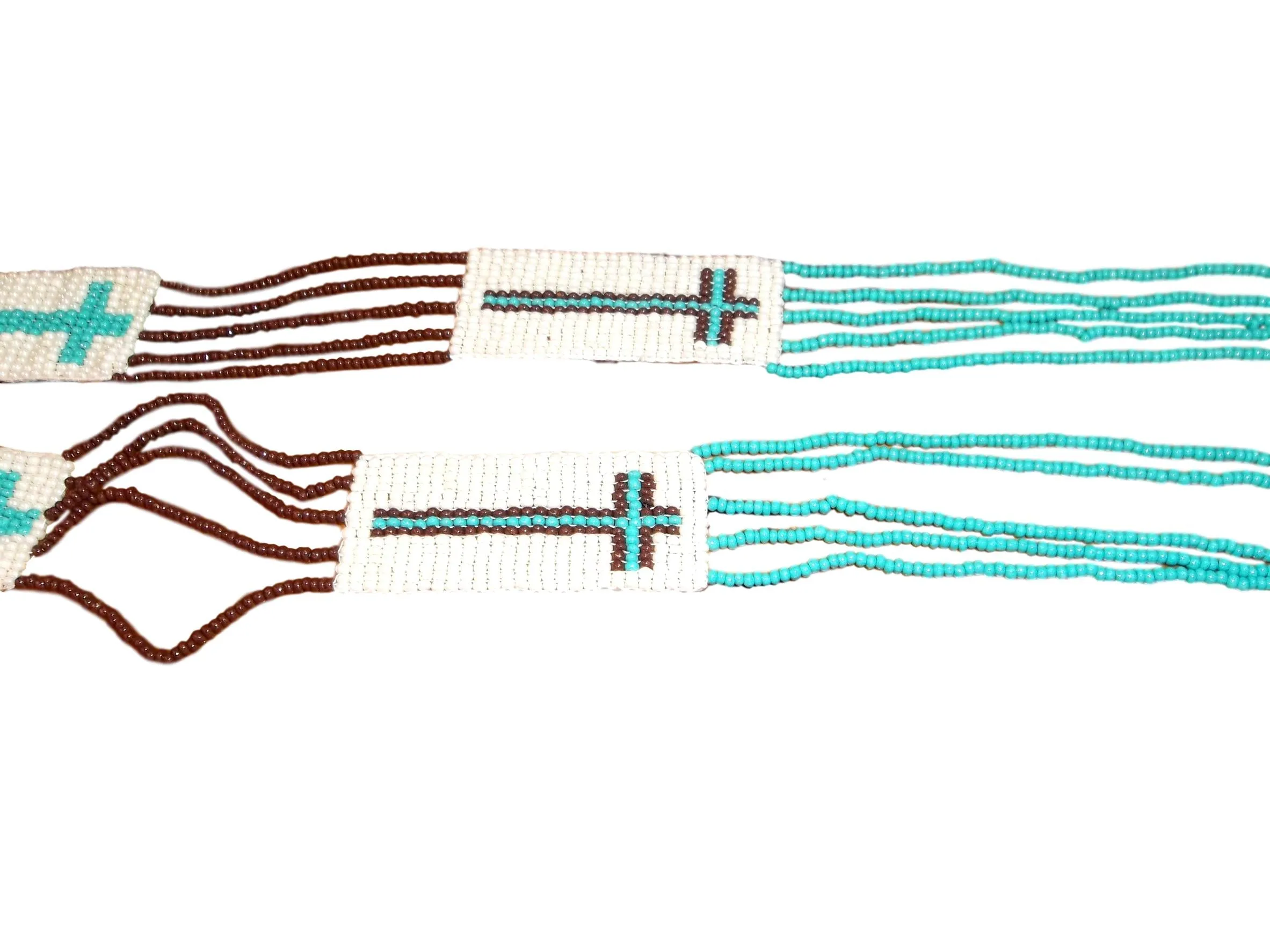 Long Teal/Brown/White Necklace