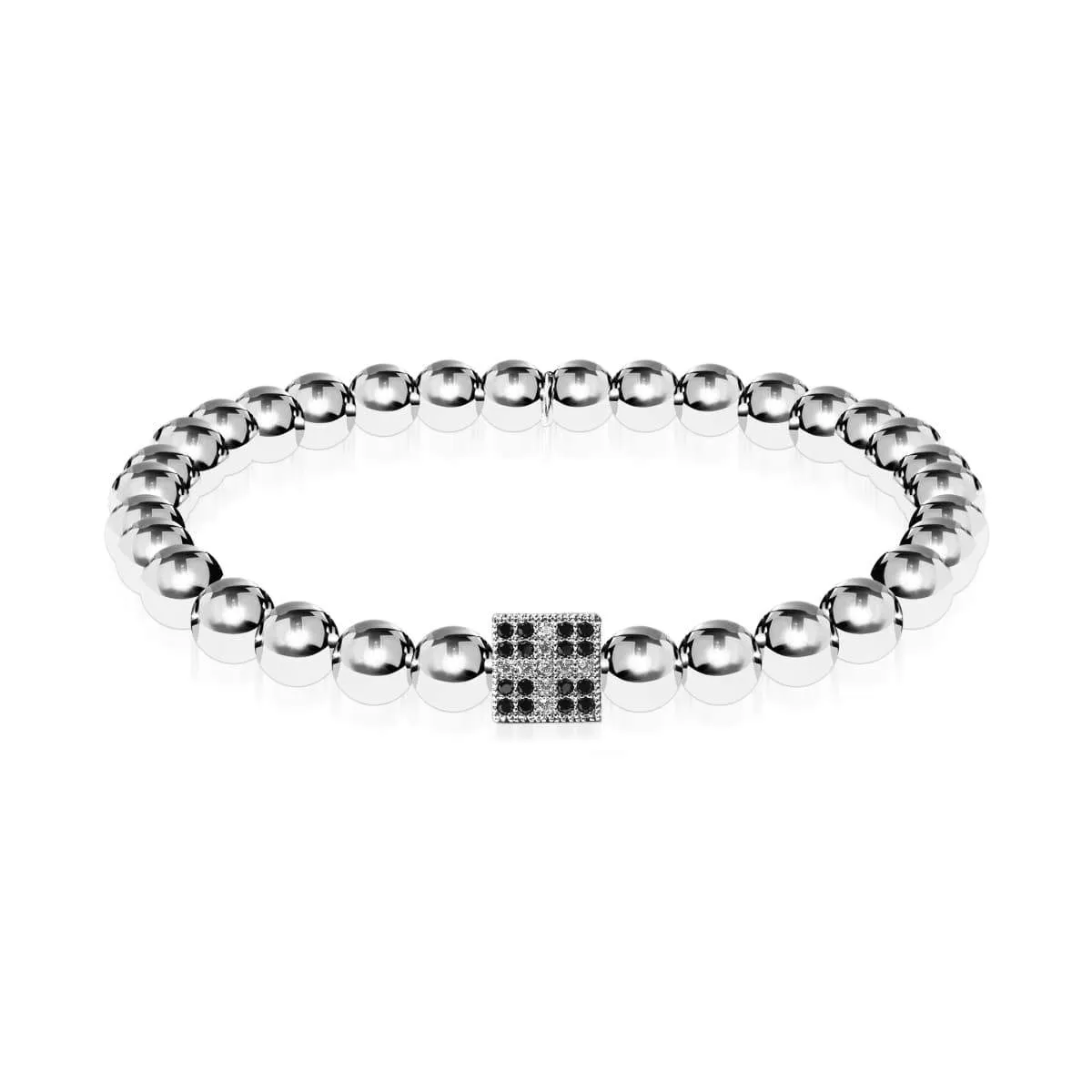 Lucky | Silver | Crystal Dice Charm Bracelet
