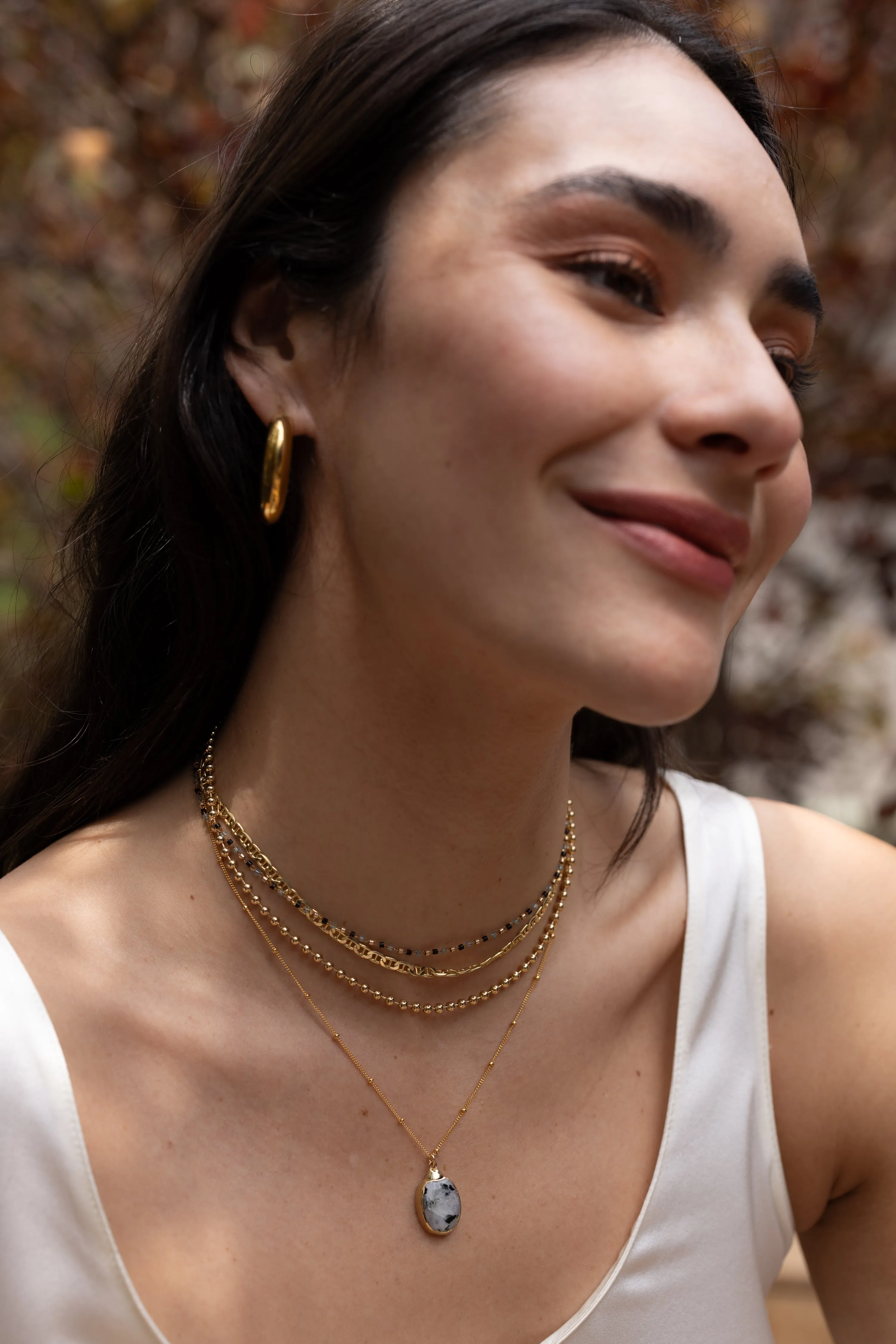 LUX Necklace in Black Tourmaline & Opal