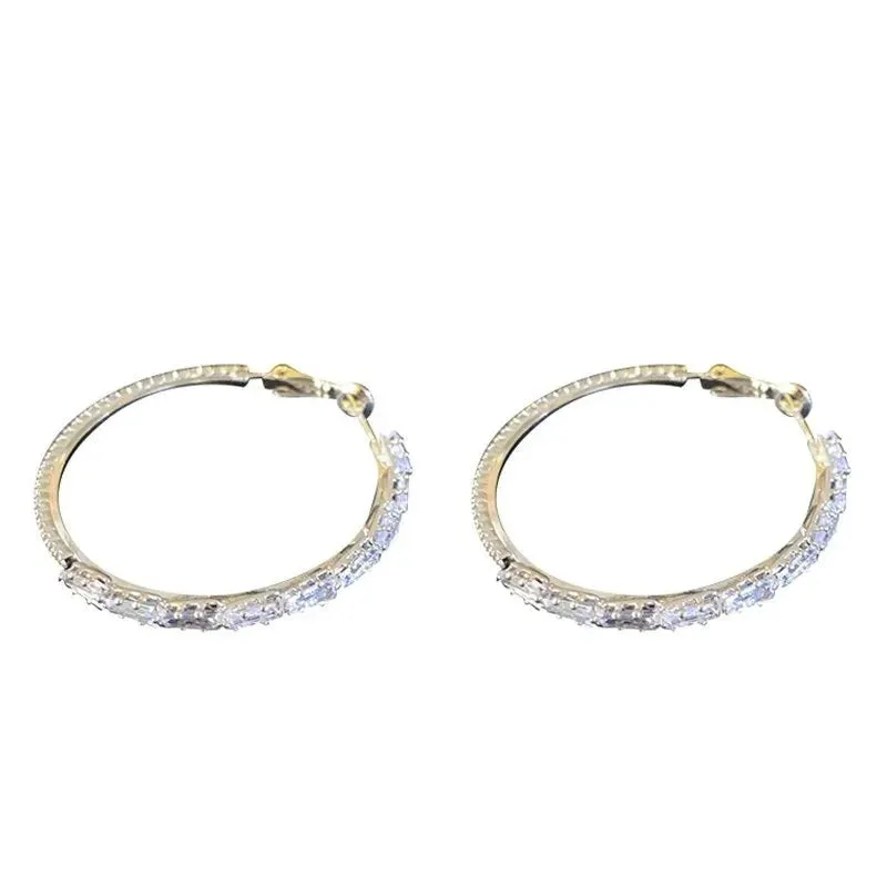 Luxury Big Circle Hoop Earrings For Women Wedding Jewelry