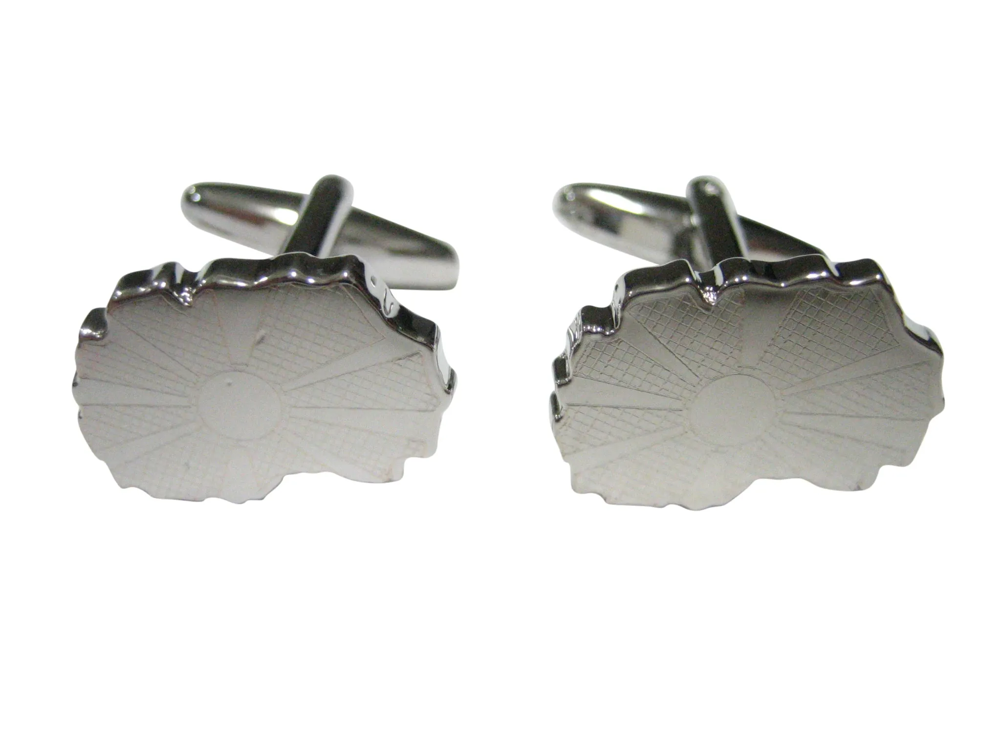 Macedonia Map Shape and Flag Design Cufflinks