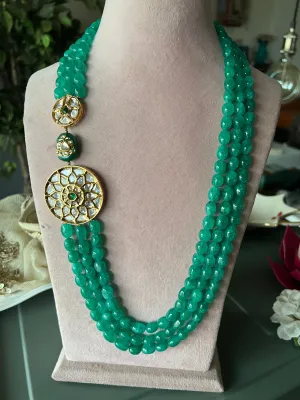 Maharani Kundan and Green Quartz Necklace