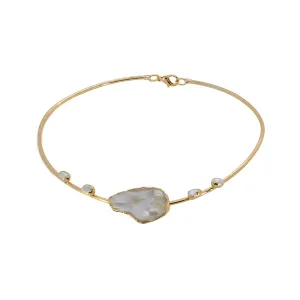 Majestic Pearl & Gold Choker Necklace