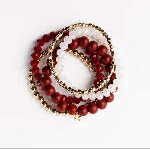 Mandy Bracelet | Maroon   White