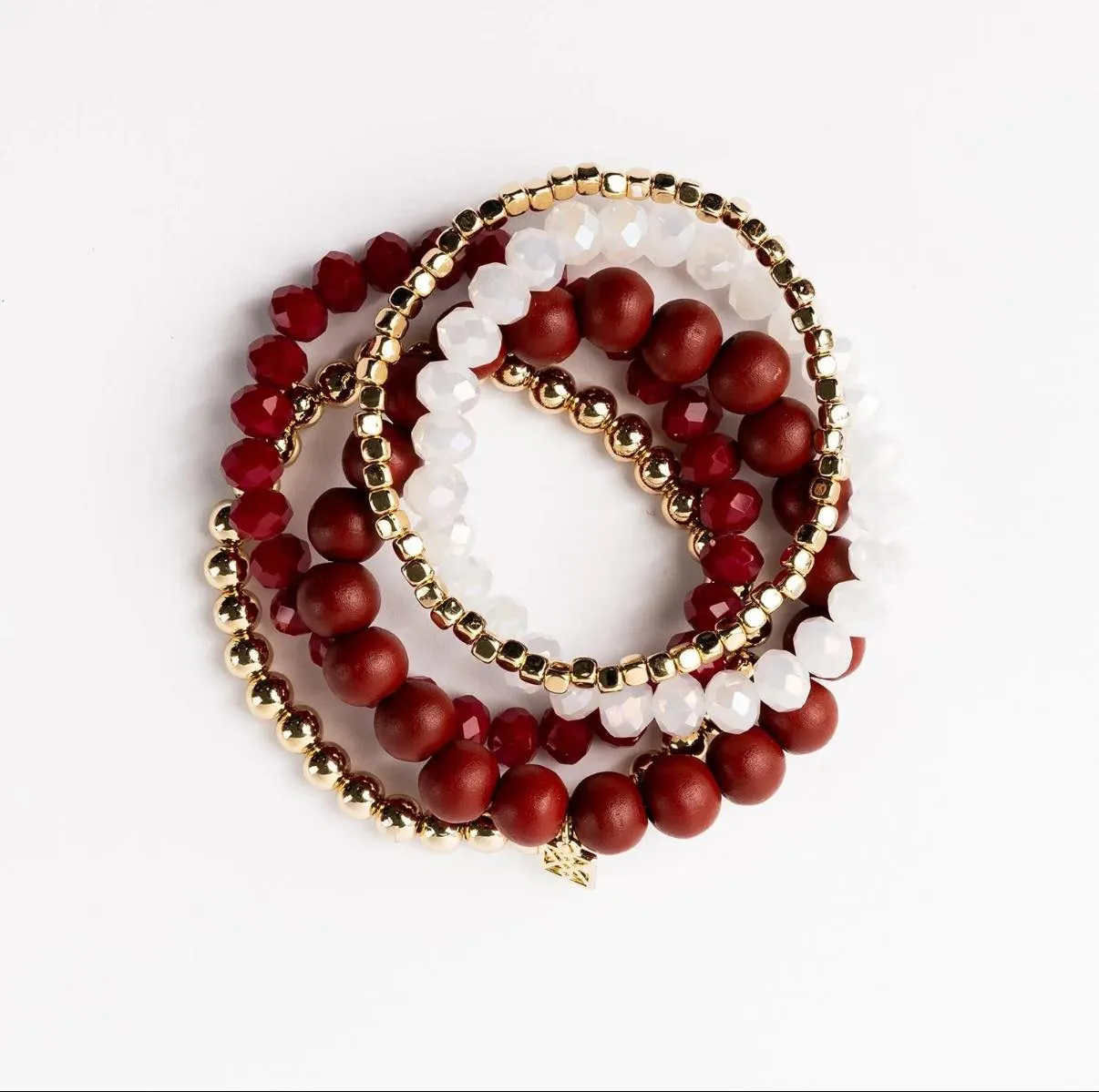 Mandy Bracelet | Maroon   White