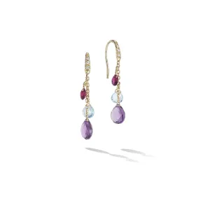 Marco Bicego Paradise 18K Yellow Gold Mixed Gemstone Dangle Earrings