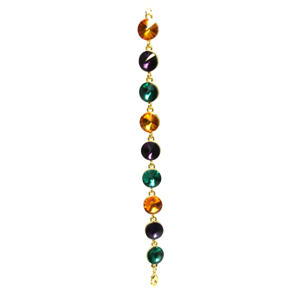 Mardi Gras Bracelet 6" Circle Stone