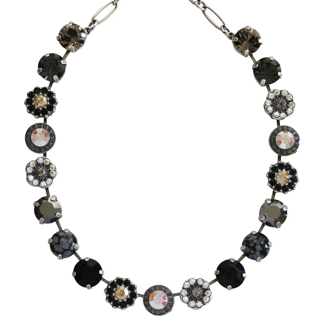 Mariana "Adeline" Silver Plated Lovable Rosette Crystal Necklace, 3084 M1094