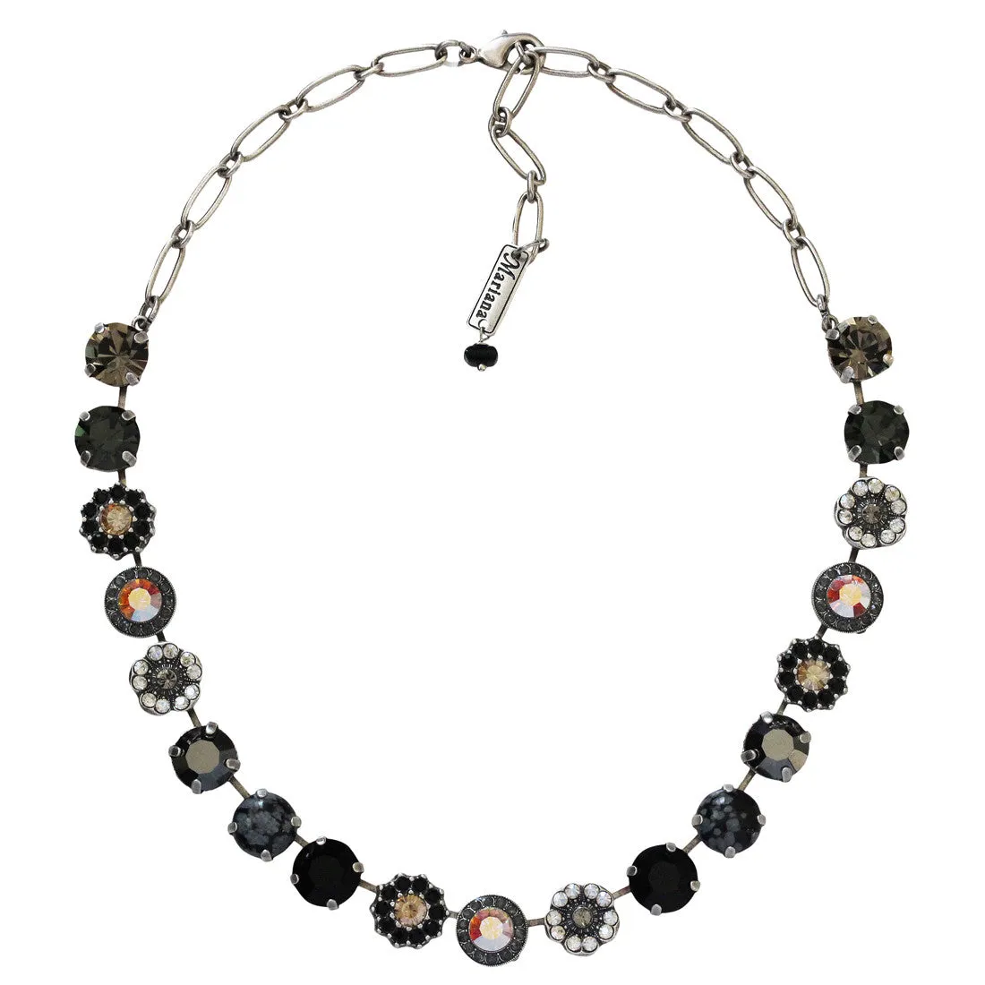 Mariana "Adeline" Silver Plated Lovable Rosette Crystal Necklace, 3084 M1094