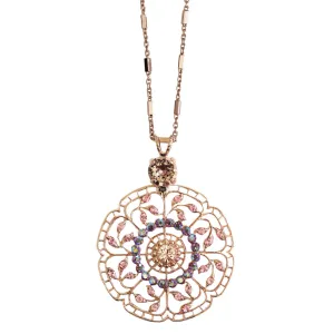 Mariana "Flamingo" Rose Gold Plated Filigree Pendant Crystal Necklace, 5210 319mr