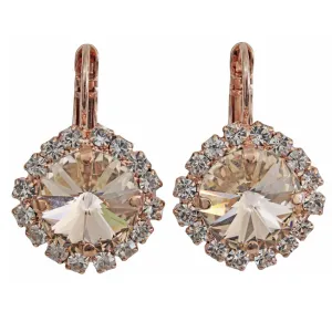 Mariana "Kalahari" Rose Gold Plated Rivoli Statement Crystal Earrings, 1137/1R 1078rg