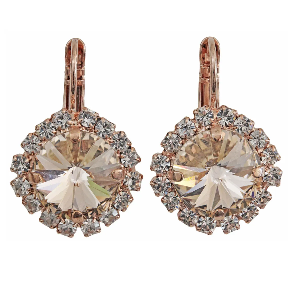 Mariana "Kalahari" Rose Gold Plated Rivoli Statement Crystal Earrings, 1137/1R 1078rg