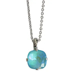 Mariana "Sun-Kissed Aqua" Rhodium Plated Cushion Cut Pendant Crystal Necklace, 5326/4 146ro