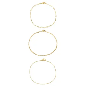 Mariner & Rope Chain Bracelet Combo Set