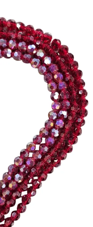 Maroon AB/Full String Crystal Glass Bead