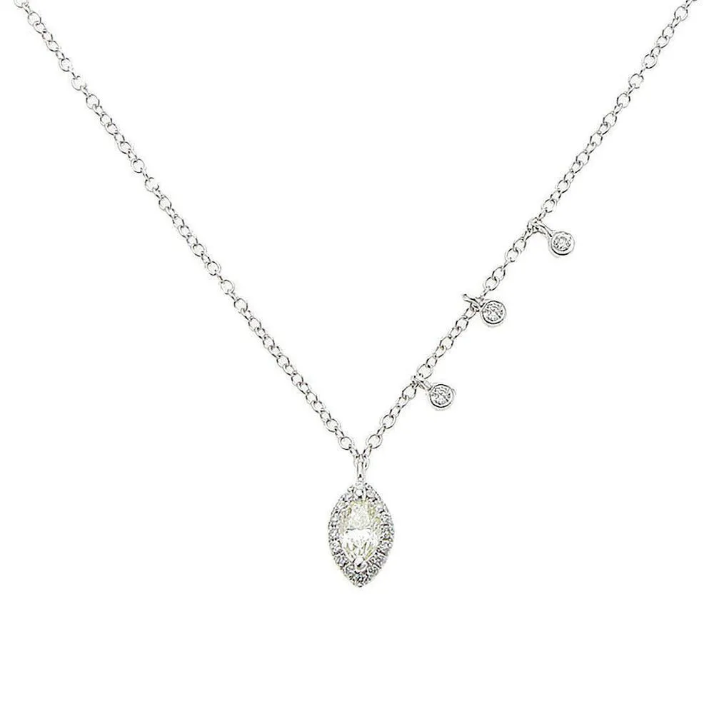 Marquis Diamond and Topaz Necklace