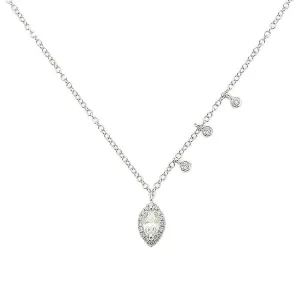 Marquis Diamond and Topaz Necklace