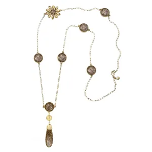 MATTE GOLD YELLOW CRYSTAL  NECKLACES #248GD1601 (10F3)