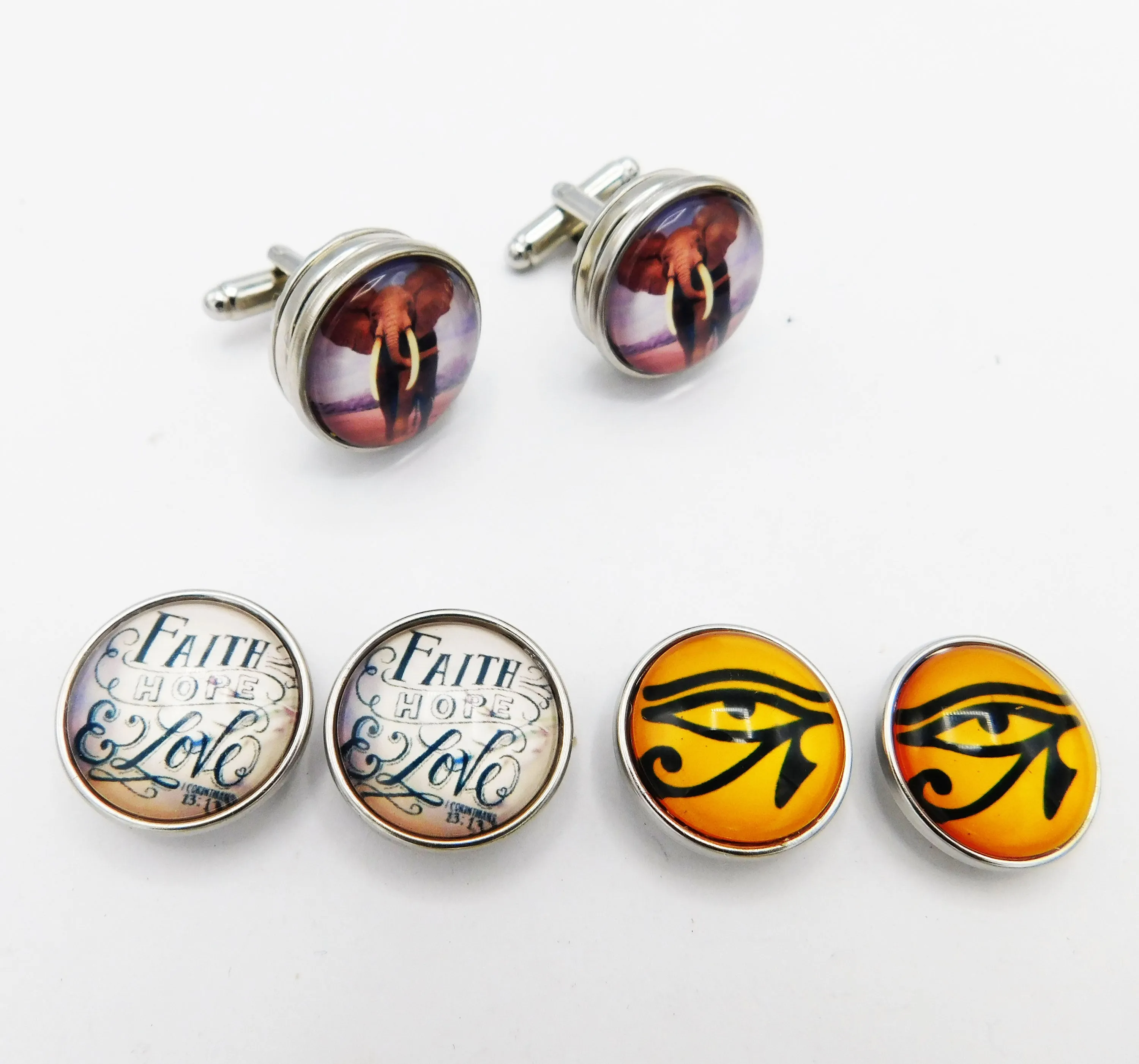 Men Cuff Links Gift Ideas Jewelry Elephant Interchangeable