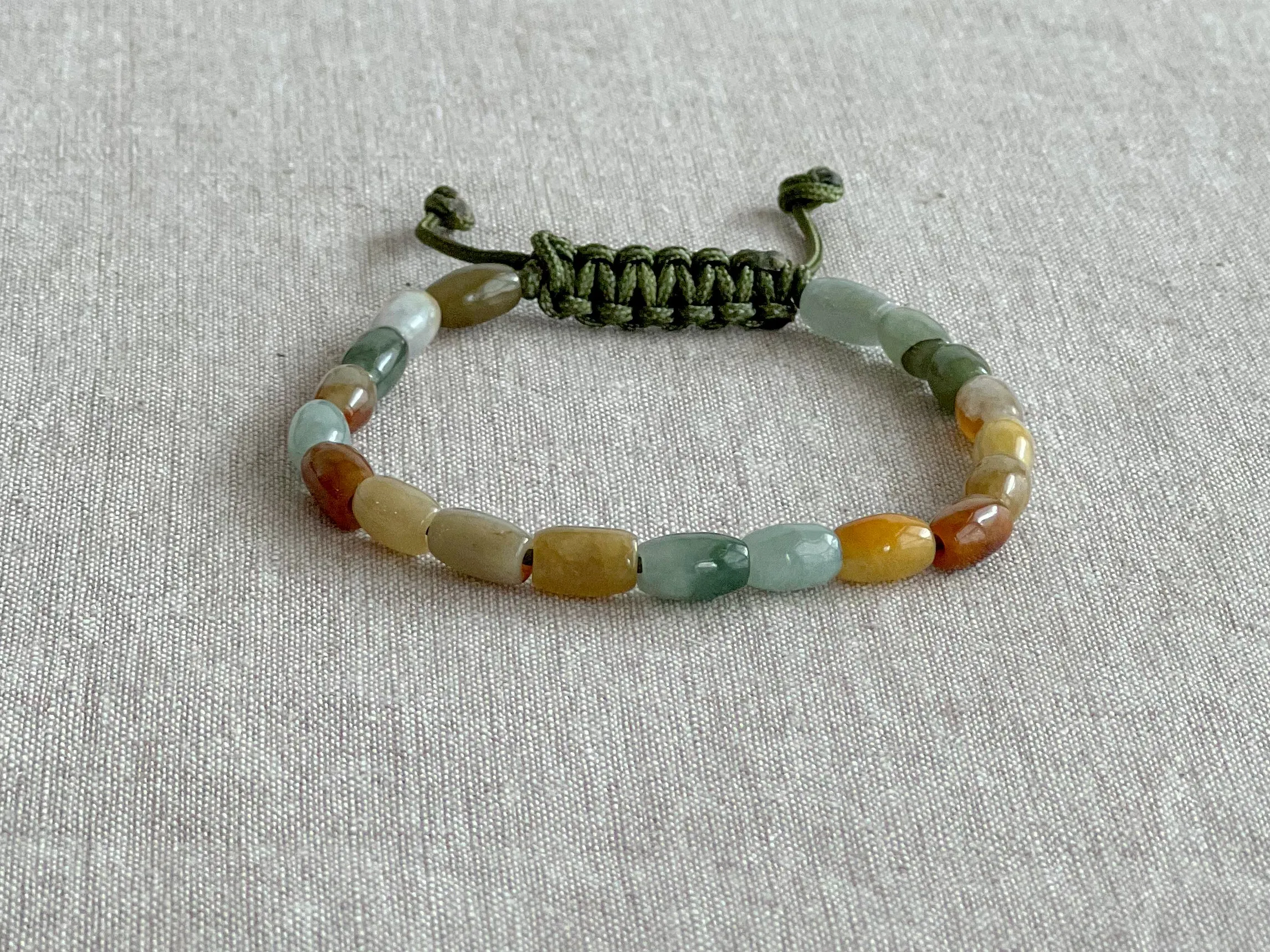 Men's Natural Jade Adjustable Bracelet