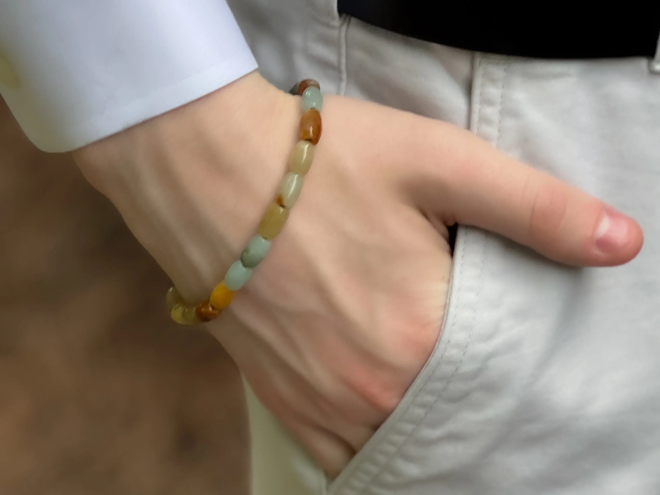 Men's Natural Jade Adjustable Bracelet