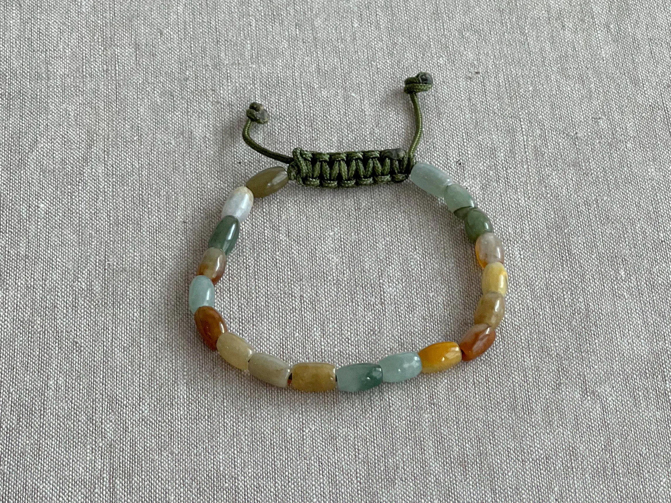 Men's Natural Jade Adjustable Bracelet