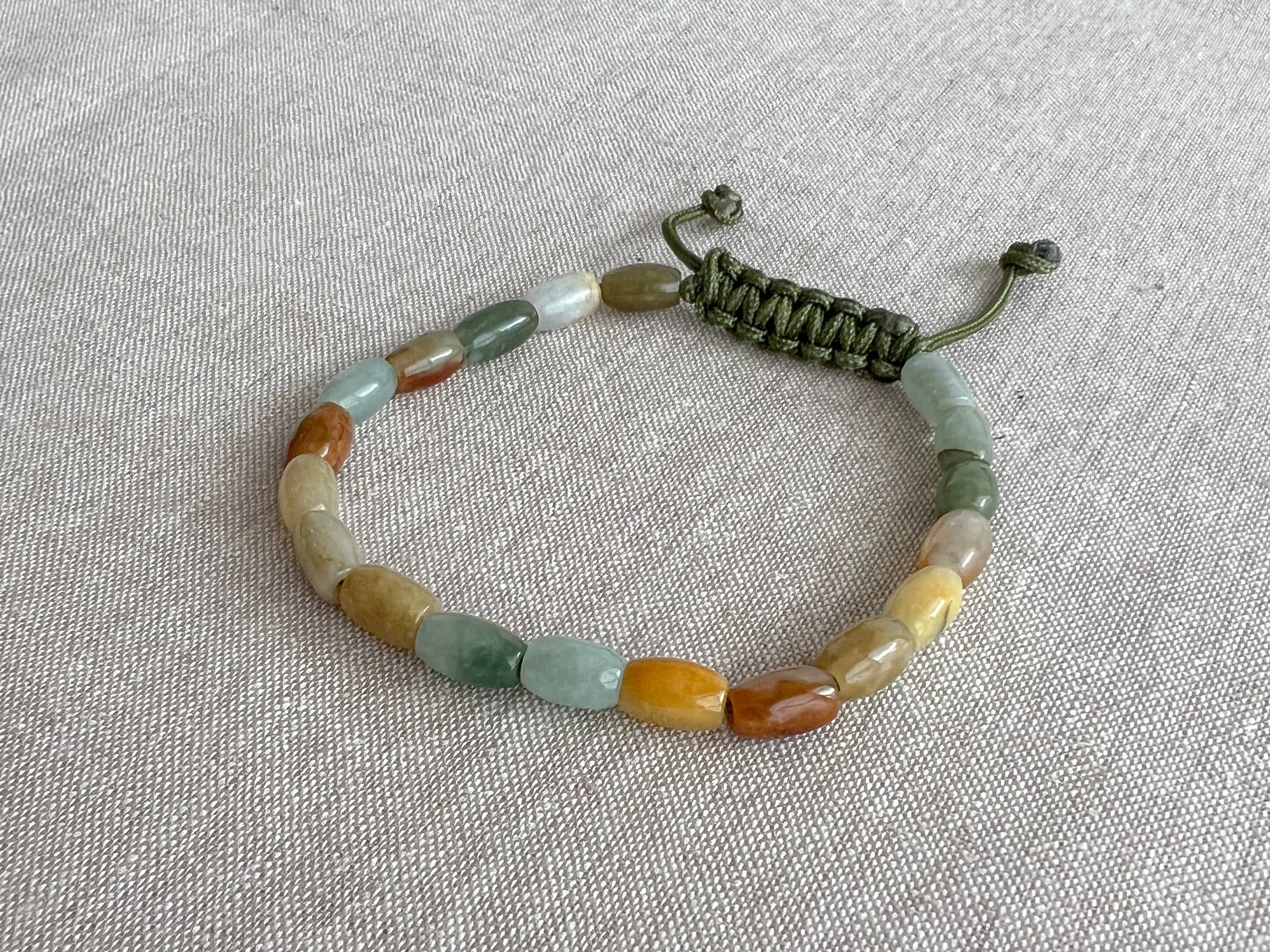 Men's Natural Jade Adjustable Bracelet