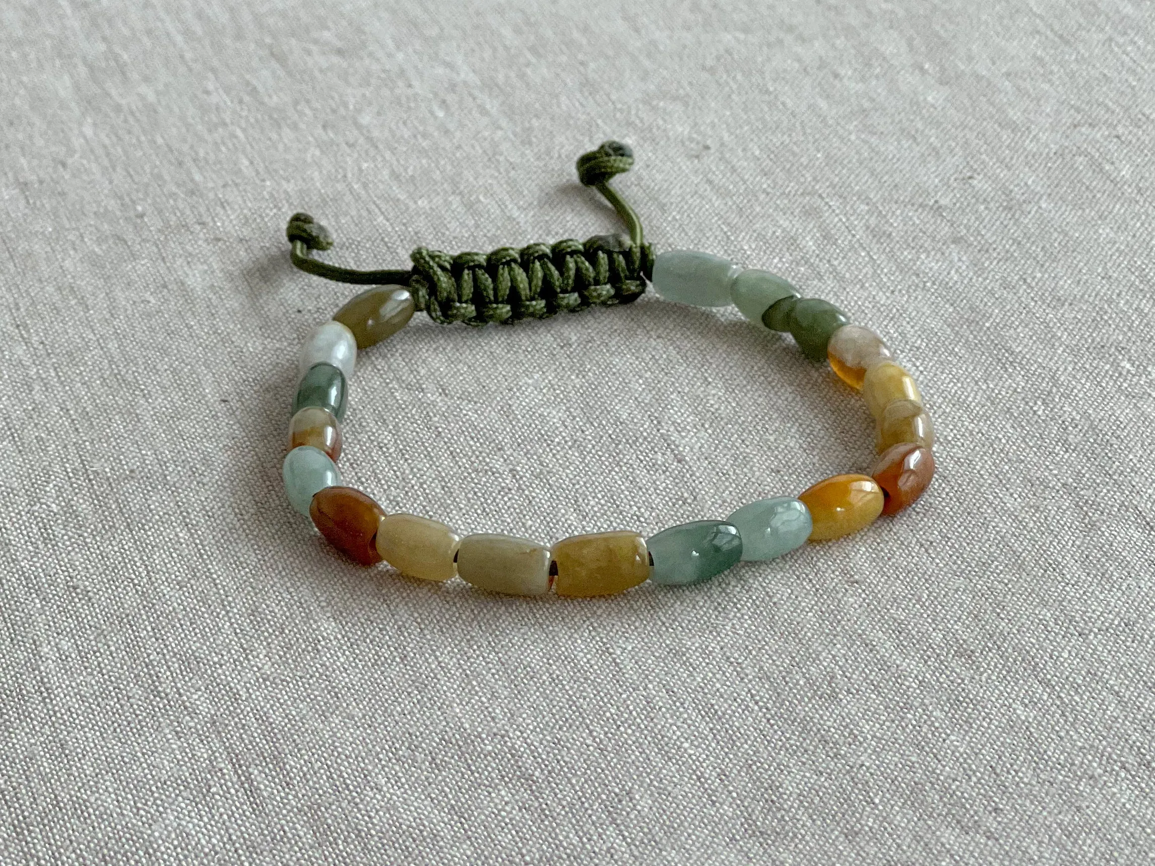 Men's Natural Jade Adjustable Bracelet