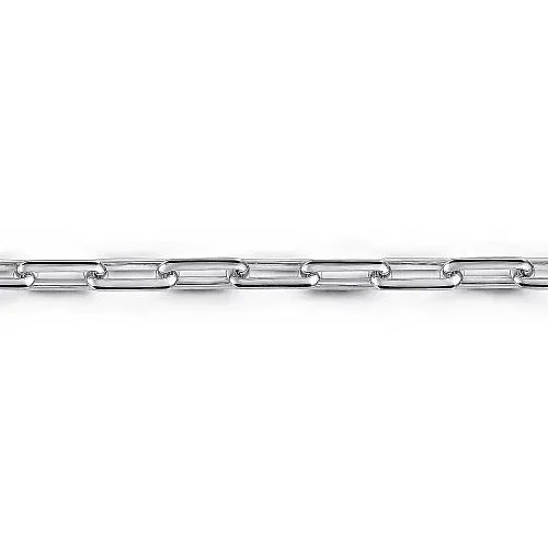 Men's Sterling Silver Elongated Chain Bracelet