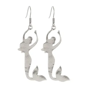 Mermaid Earrings Aged Metal