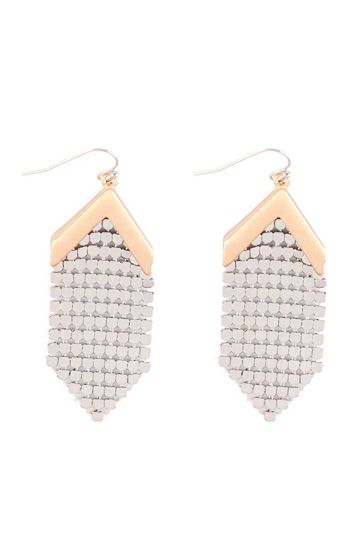 METAL SEQUIN STATEMENT DROP EARRINGS