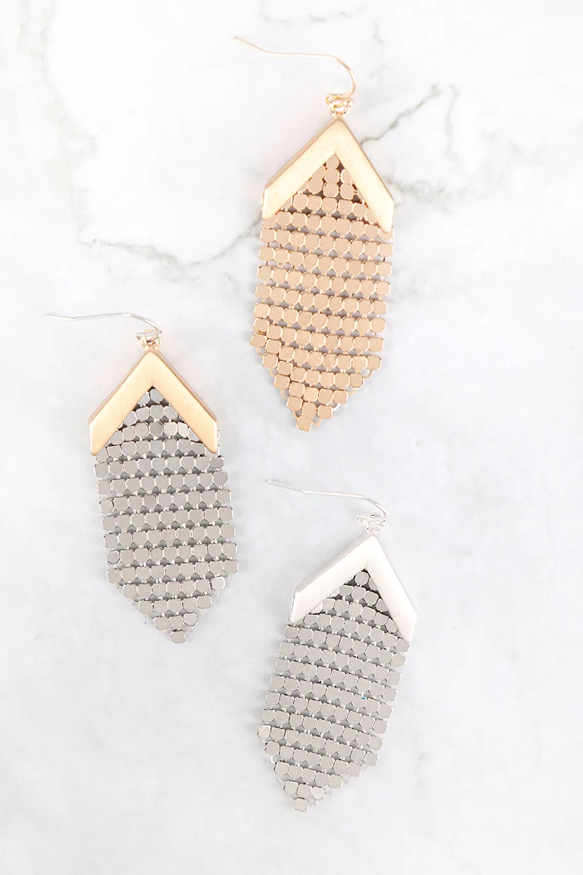 METAL SEQUIN STATEMENT DROP EARRINGS