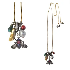 Midnight Fly Charm Necklace
