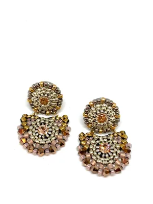 Miguel Ases Swarovski Crystal and Miyuki Bead Earrings