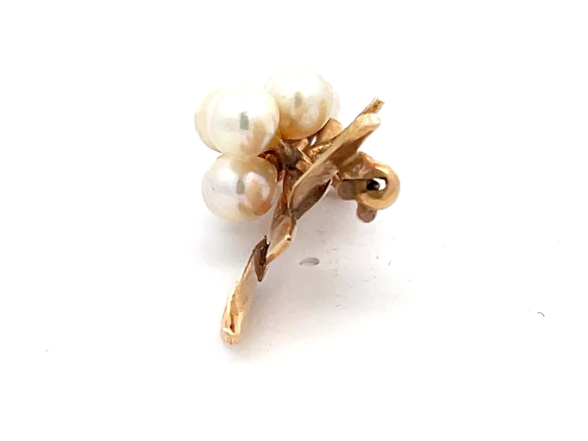 Mings Pearl Branch Brooch in 14k Yellow Gold