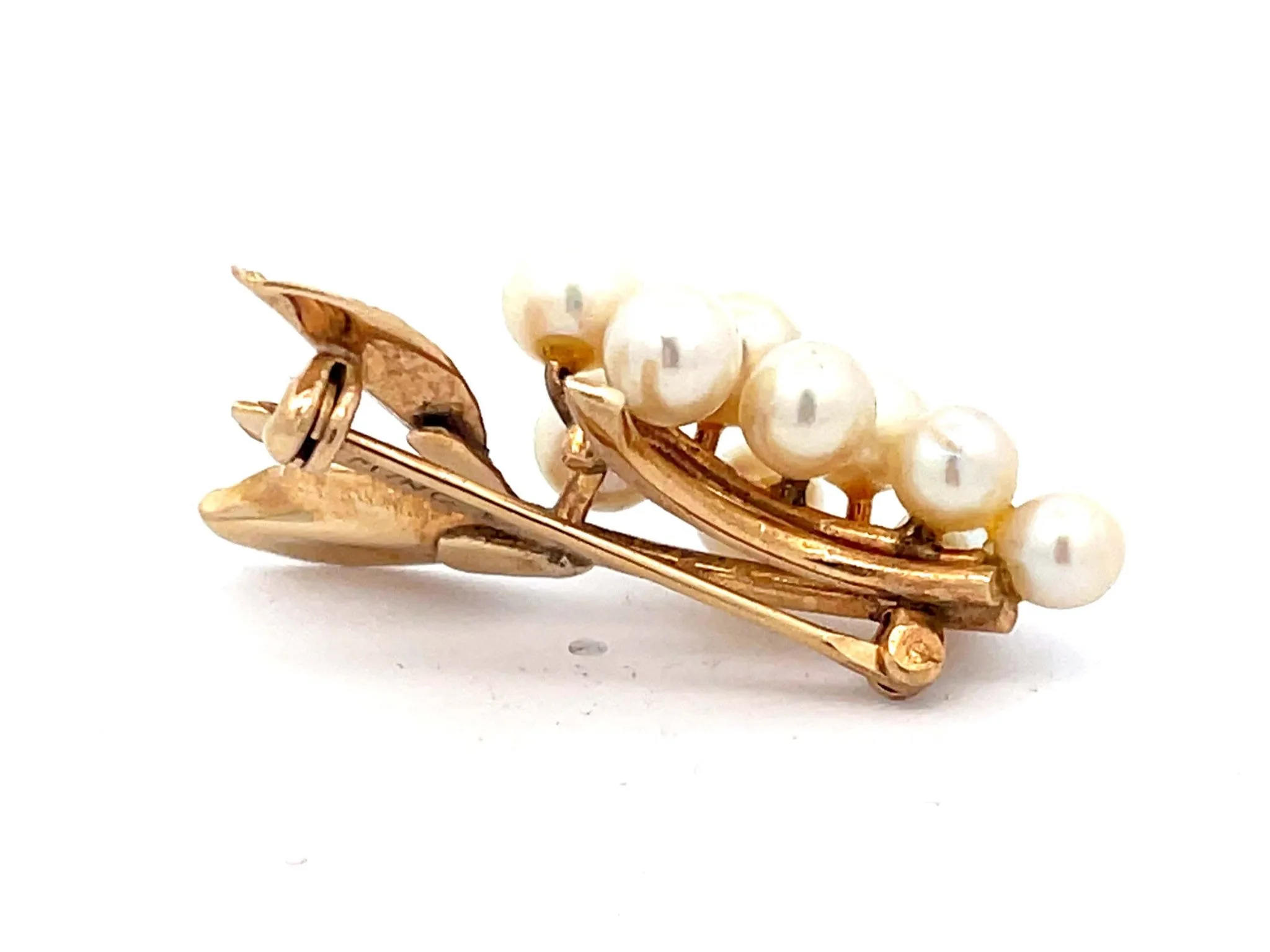 Mings Pearl Branch Brooch in 14k Yellow Gold