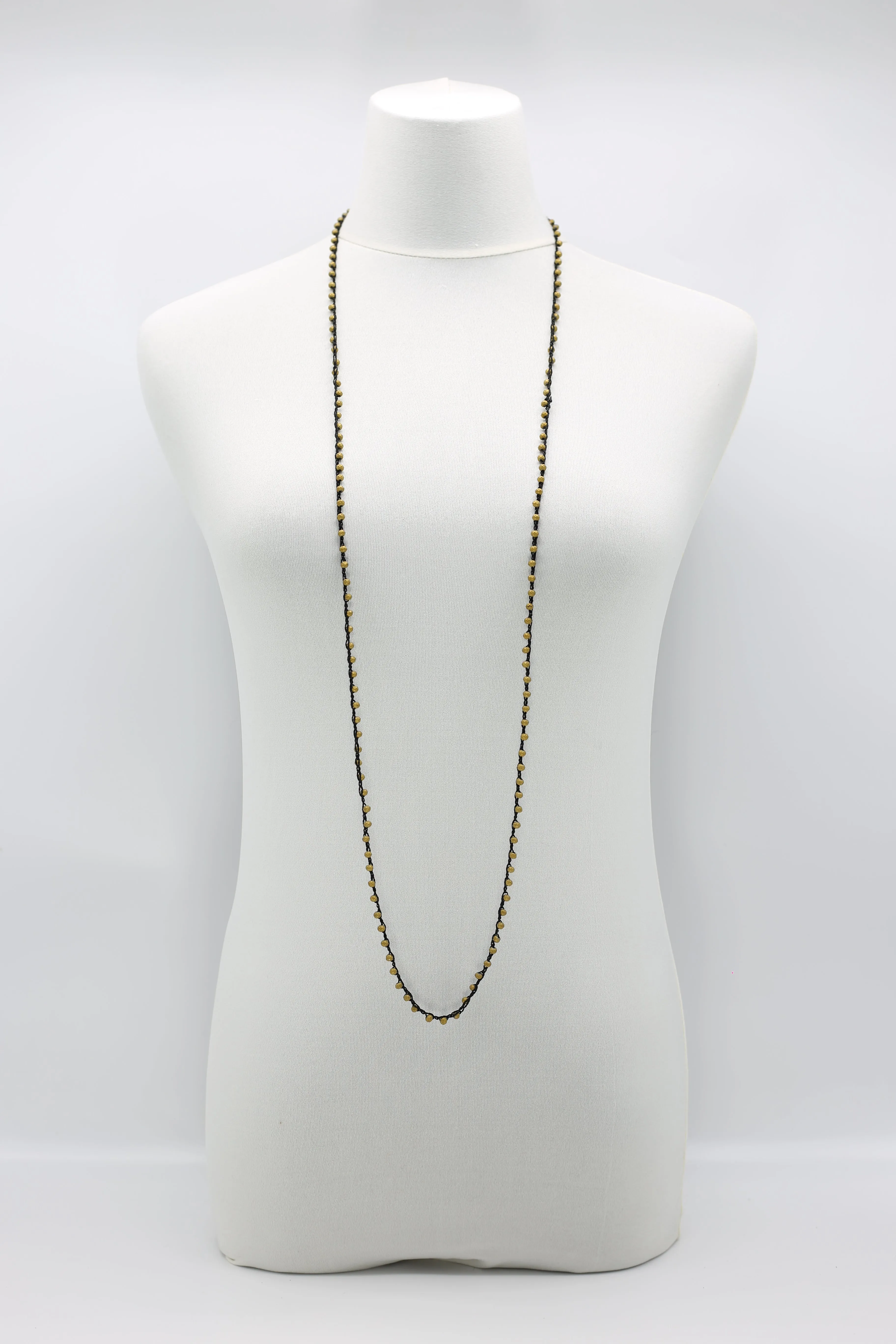 Mini Crystals on Hand-crocheted Cord Necklaces - Single strand