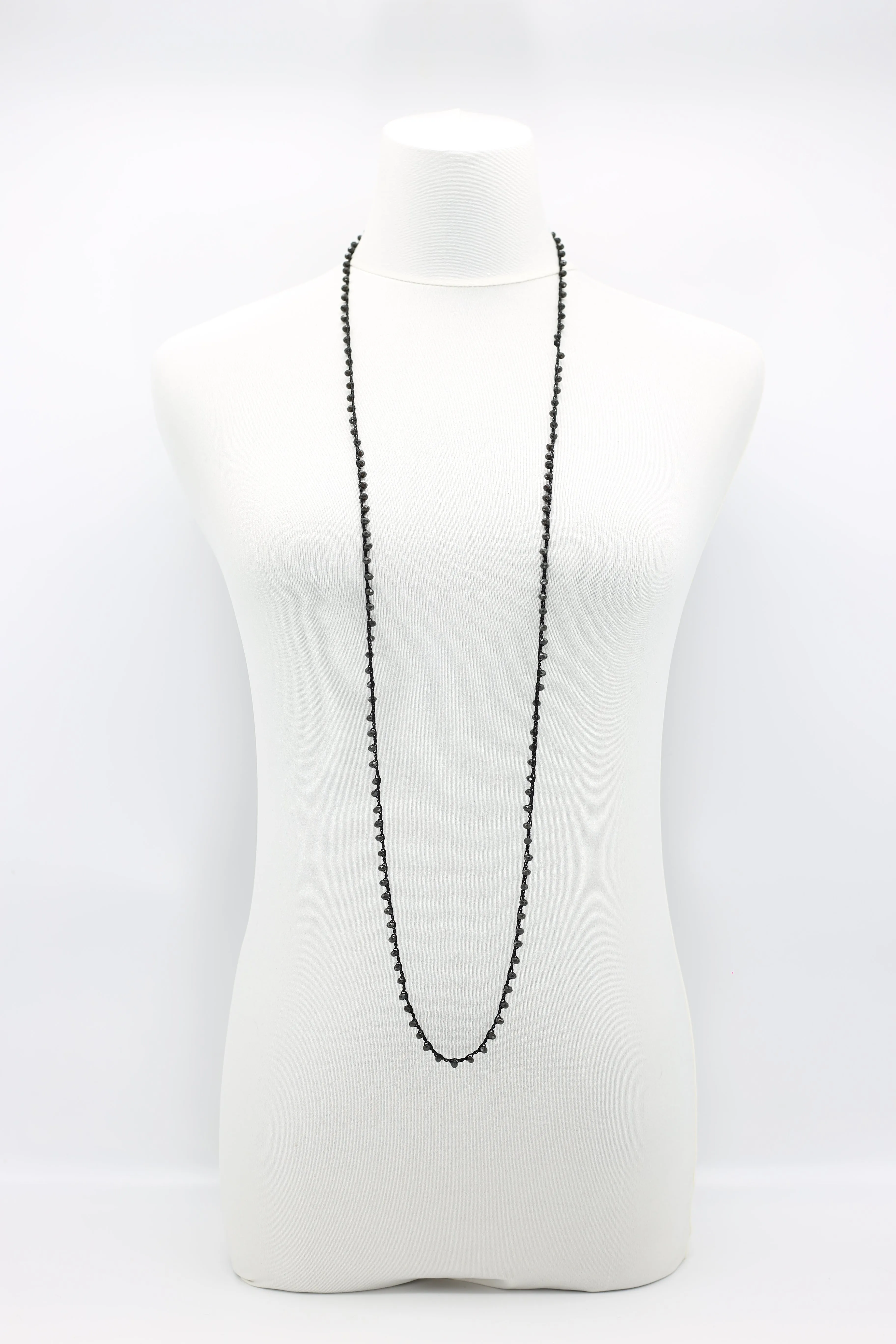 Mini Crystals on Hand-crocheted Cord Necklaces - Single strand