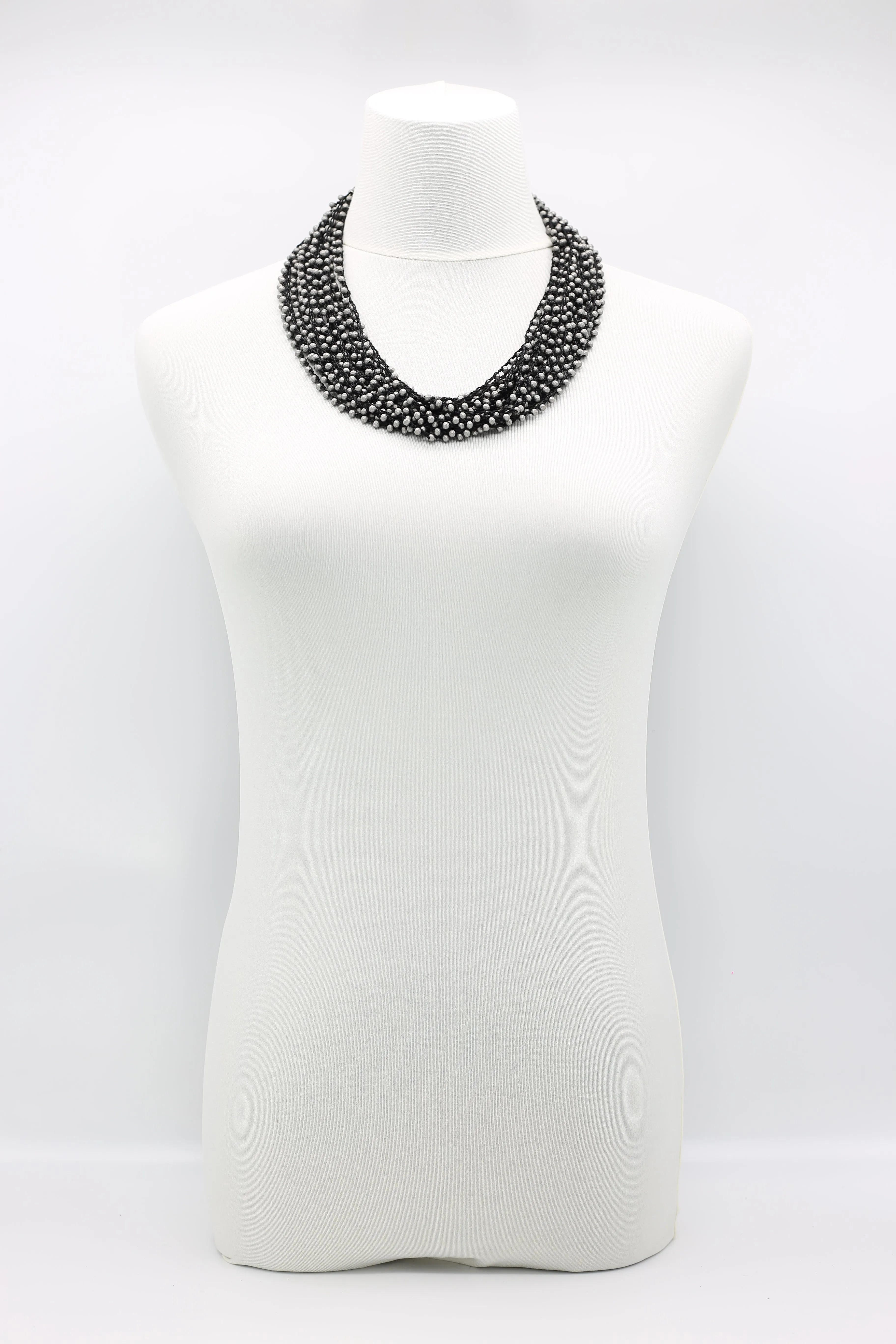 Mini Crystals on Hand-crocheted Cord Necklaces