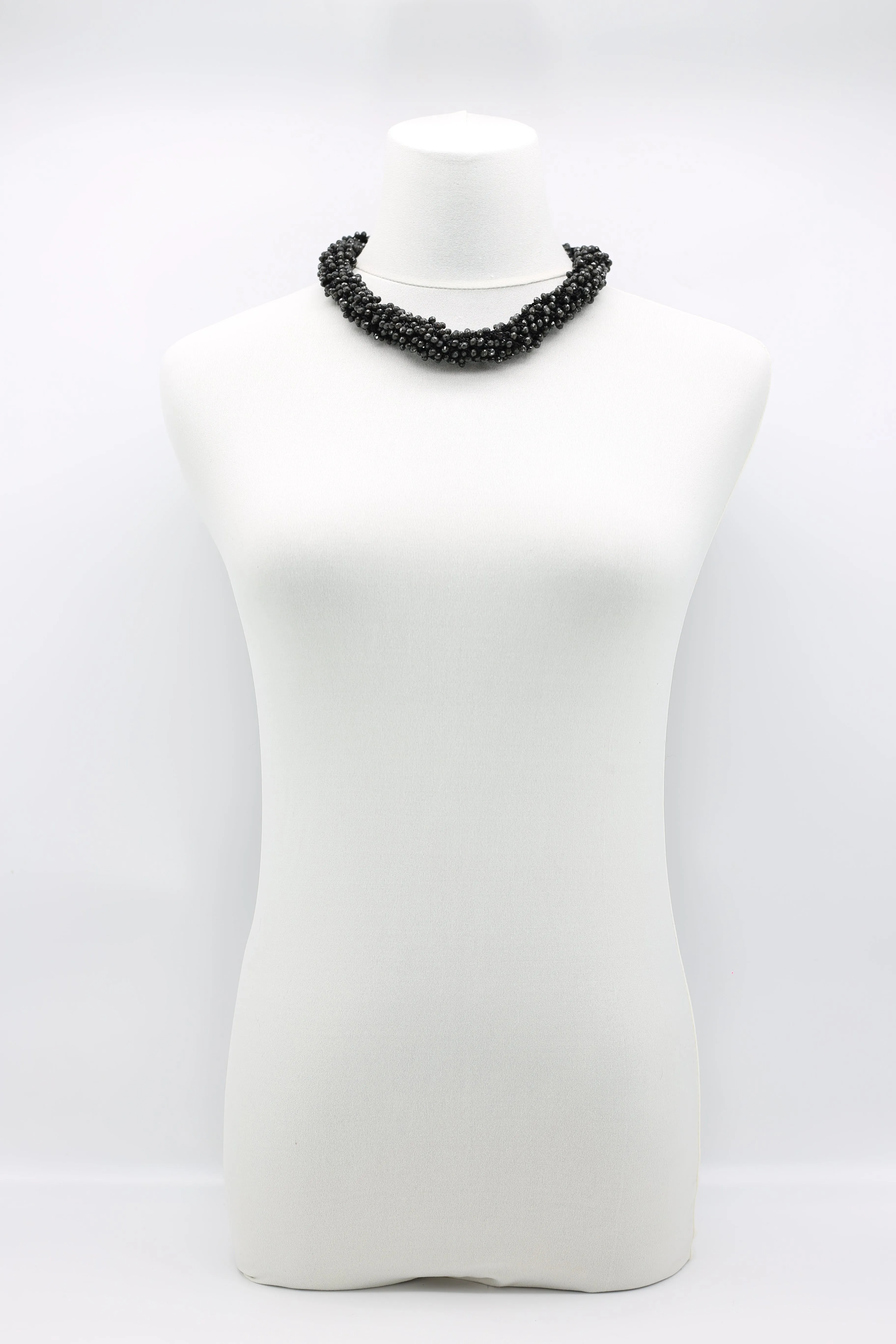 Mini Crystals on Hand-crocheted Cord Necklaces