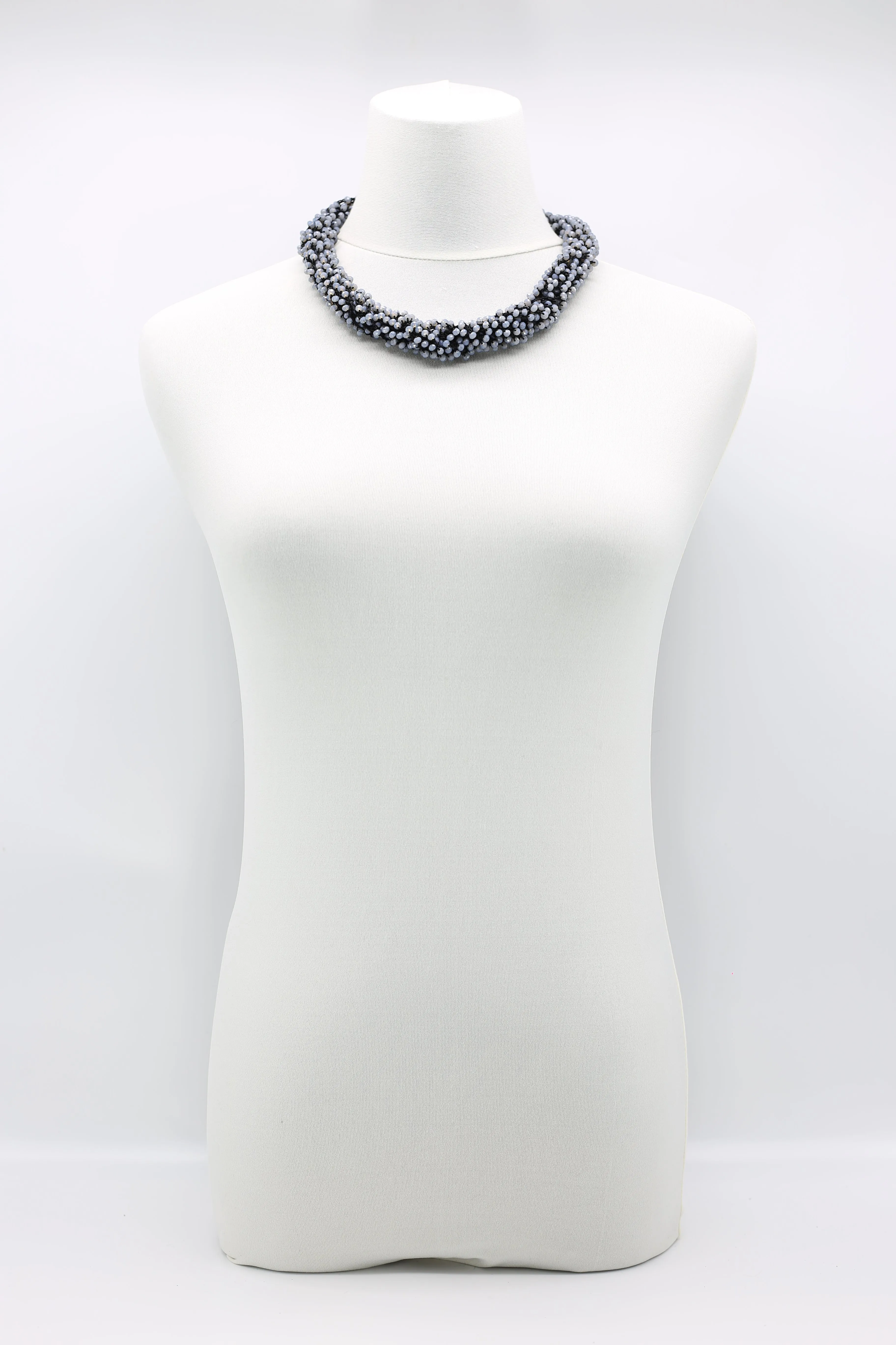 Mini Crystals on Hand-crocheted Cord Necklaces