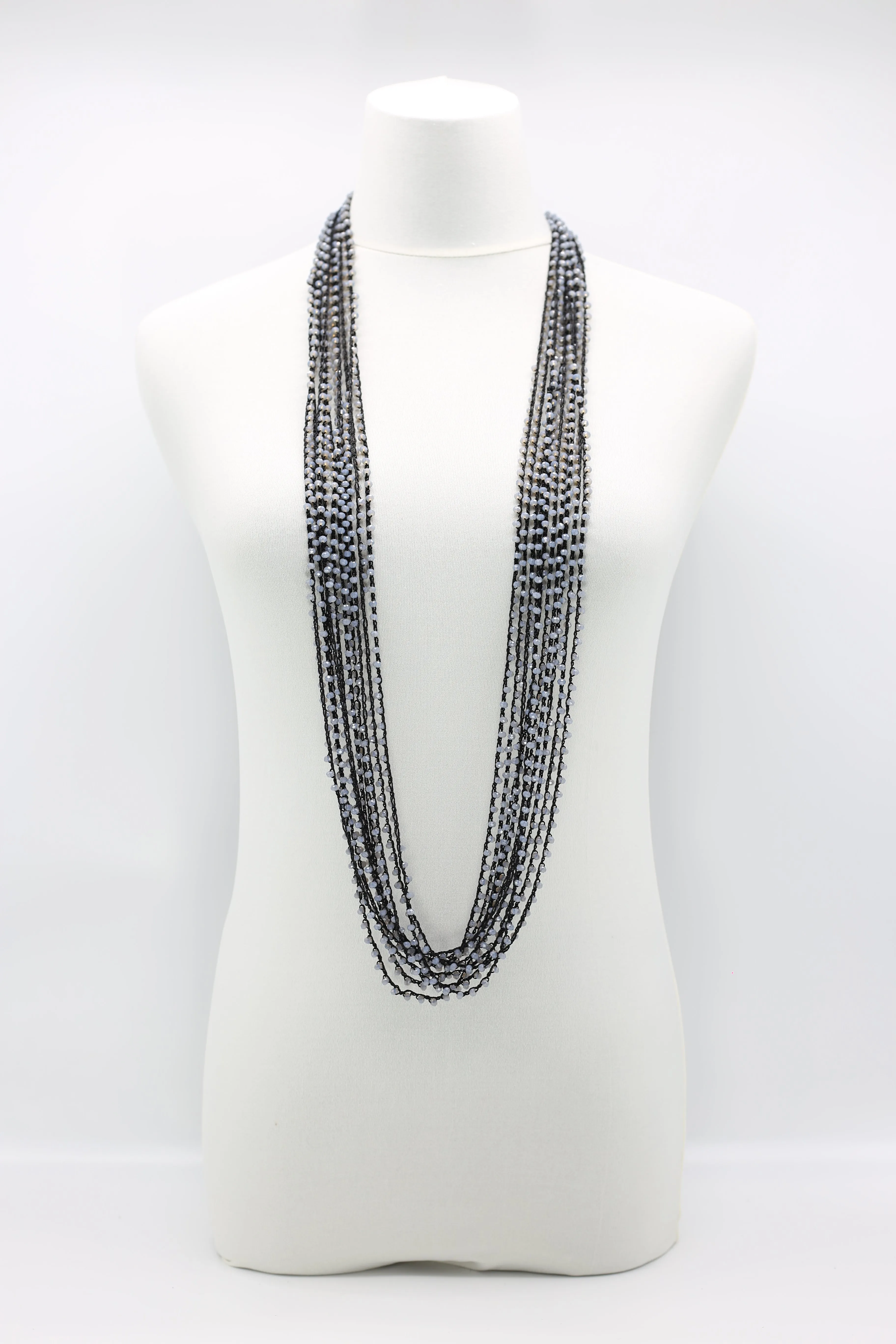 Mini Crystals on Hand-crocheted Cord Necklaces