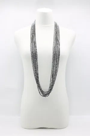 Mini Crystals on Hand-crocheted Cord Necklaces