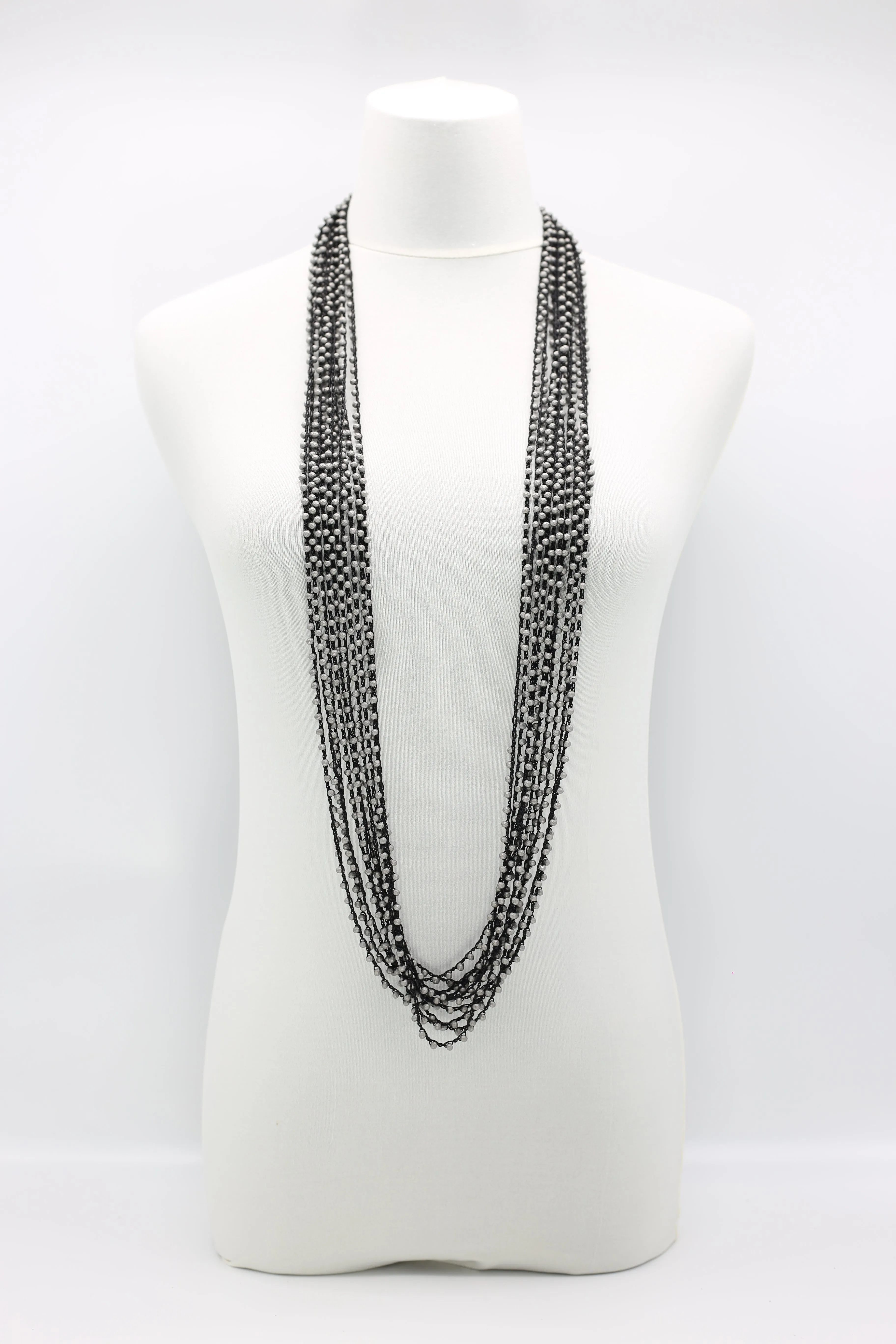 Mini Crystals on Hand-crocheted Cord Necklaces