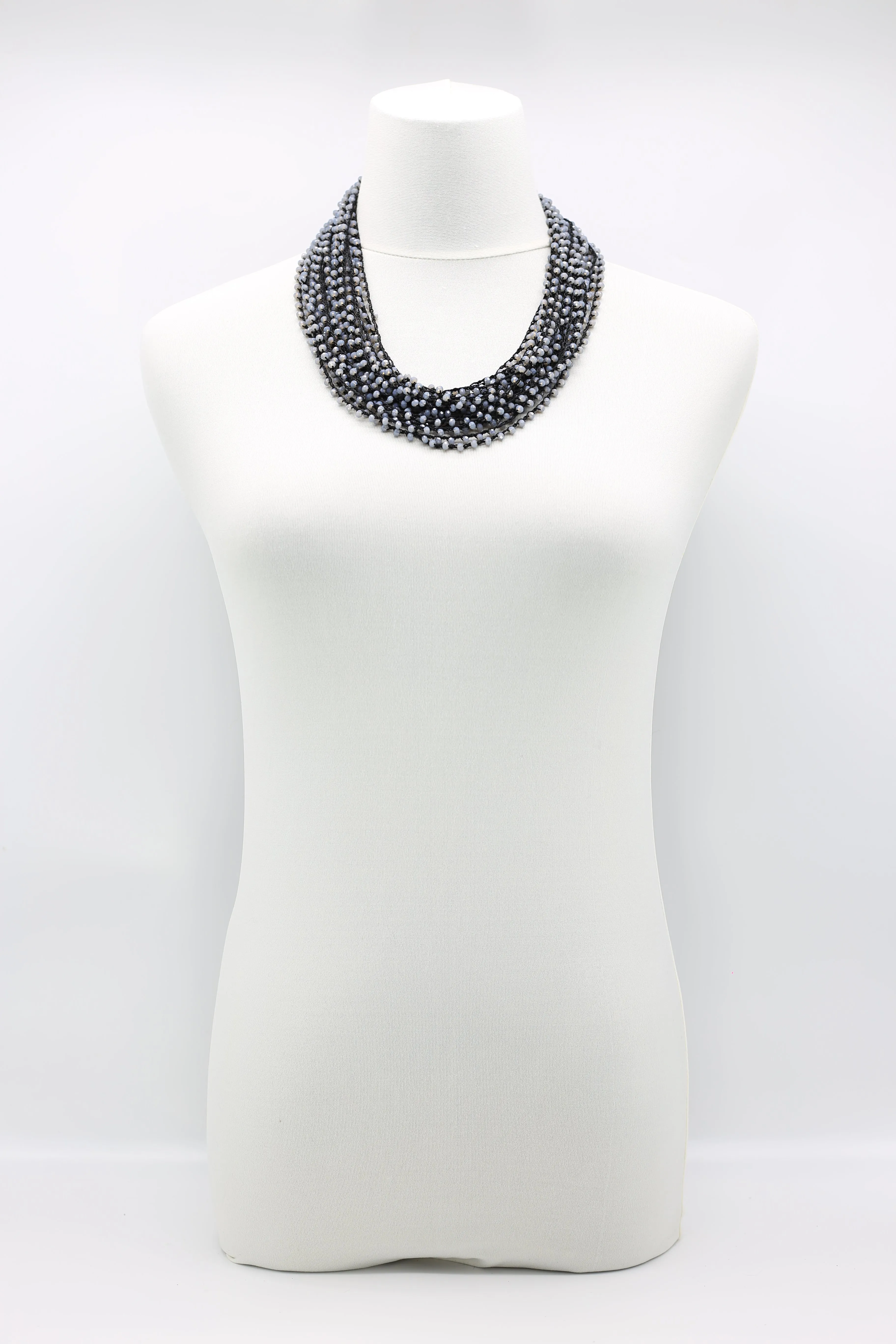 Mini Crystals on Hand-crocheted Cord Necklaces