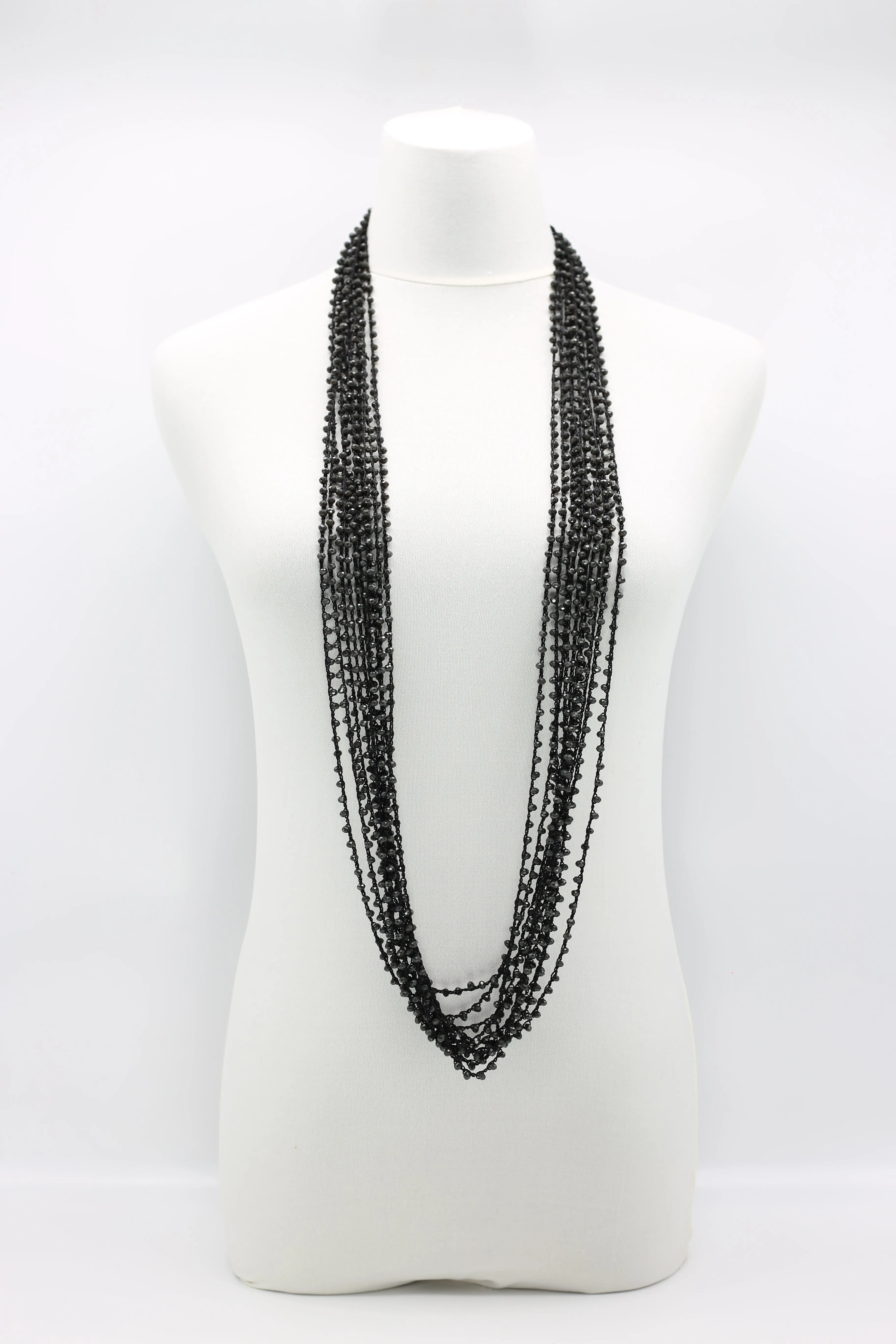 Mini Crystals on Hand-crocheted Cord Necklaces