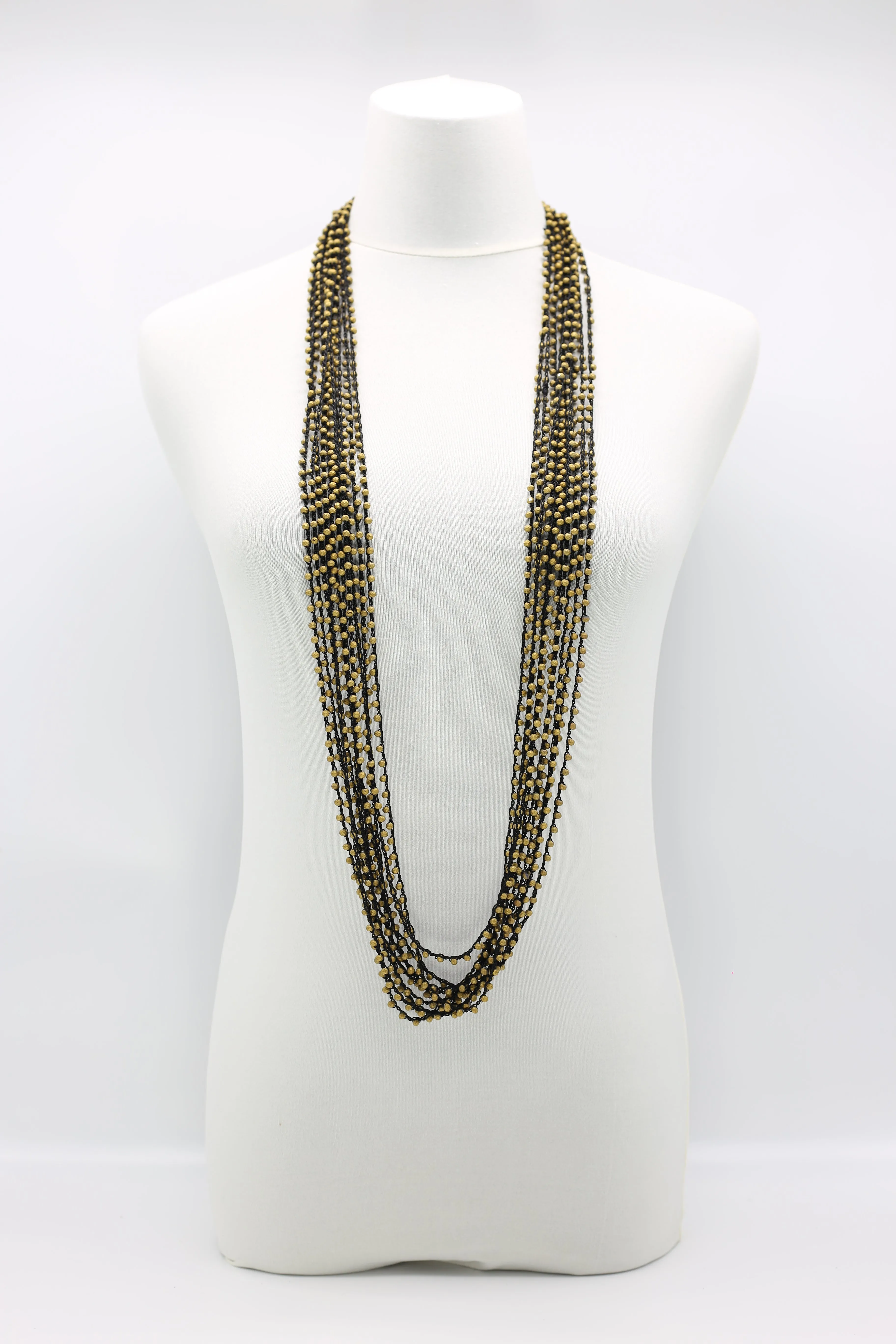 Mini Crystals on Hand-crocheted Cord Necklaces