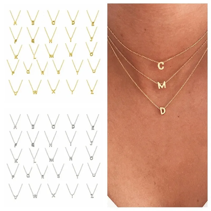Mini Letter Pendant Necklace