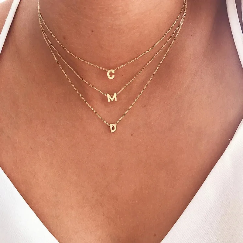 Mini Letter Pendant Necklace